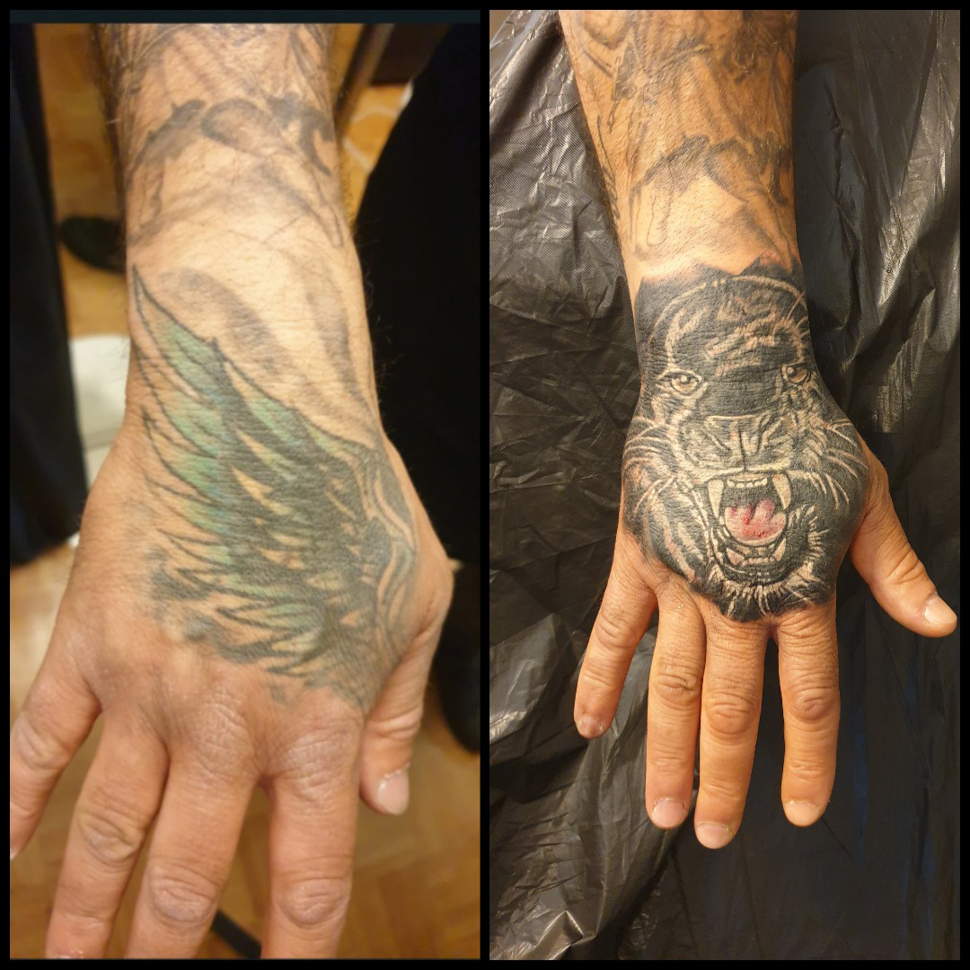 Coverup auf der Hand